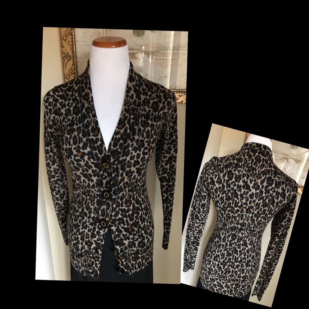 Tory Burch Leopard Cardigan